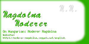 magdolna moderer business card